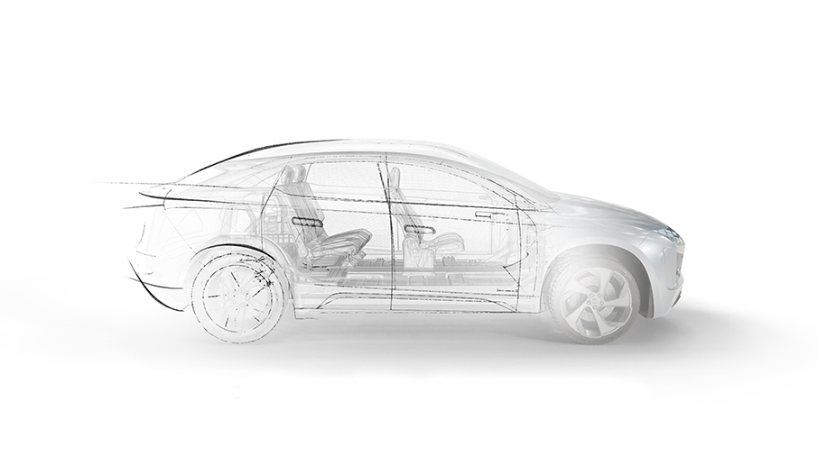 Drawing of a vehicle showing embedded Eco Design