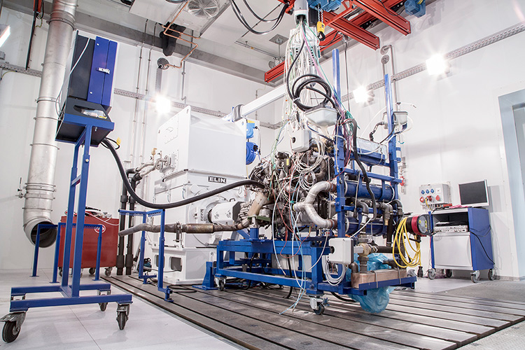Testing equipment at a manufacturing facility