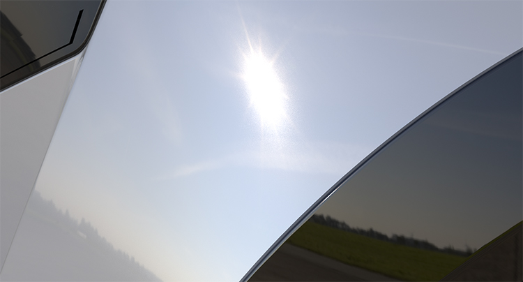 Example of in-mold PUR coating on the exterior of a vehicle